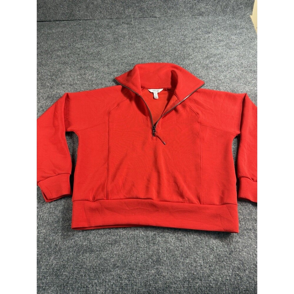Spanx AirEssentials Half‑Zip Pullover Women’s Medium Red Lightweight Soft - Picture 4 of 8